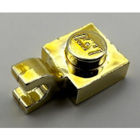   61252, 6019 | Chrome Gold Plate, Modified 1 x 1 with Clip Horizontal (thick open O clip) | Custom Chromed by BUBUL