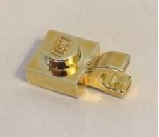 61252 Chrome Gold Plate, Modified 1 x 1 with Clip Horizontal (thick open O clip) 61252 or similar 6019 Custom Chromed by BUBUL