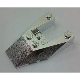   Chrome Silver Wedge 6 x 4 Cutout with Stud Notches  6153 b Custom Chromed by BUBUL