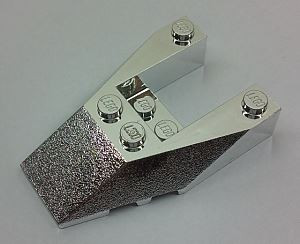 Chrome Silver Wedge 6 x 4 Cutout with Stud Notches  6153 b Custom Chromed by BUBUL