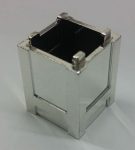   Chrome Silver Container, Box 2 x 2 x 2 - Top Opening  Part: 61780  Custom Chromed by Bubul