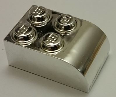 Chrome Silver Brick, Modified 2 x 3 with Curved Top  6215 Custom chromed by BUBUL