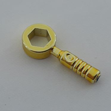 6246d or 11402i Chrome GOLD Minifig, Utensil Tool Box Wrench - 6-Rib Handle  6246d or 11402i Custom Chromed by BUBUL