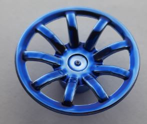 62701 Chrome BLUE Wheel Cover 9 Spoke - 24mm D. - for Wheel 55982   part: 62701  Custom chromed by Bubul