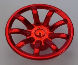 62701 Chrome RED Wheel Cover 9 Spoke - 24mm D. - for Wheel 55982   part: 62701  Custom chromed by Bubul