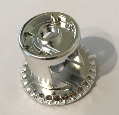 Chrome Silver Technic, Gear Differential with Inner Tabs and Closed Center, 28 Bevel Teeth  Part: 62821b Custom Chromed by BUBUL