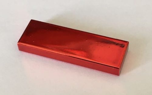 63864 Chrome RED Tile 1 x 3  Custom Chromed By BUBUL