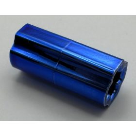   6538c, 59443 | Chrome Blue Technic, Axle Connector 2L (Smooth with x Hole + Orientation) | Custom Chromed by BUBUL