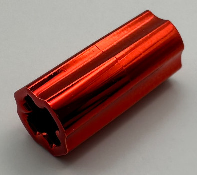 6538c, 59443 | Chrome Red Technic, Axle Connector 2L (Smooth with x Hole + Orientation) | Custom Chromed by BUBUL