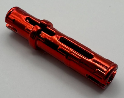 6558 Chrome Red Technic, Pin 3L with Friction Ridges Lengthwise  Custom Chromed by Bubul