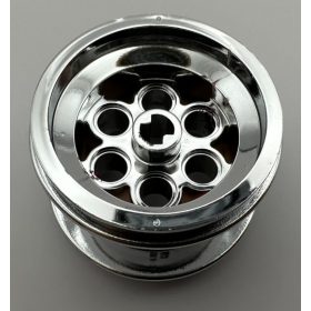   6595 | Chrome Silver Wheel 49.6 x 28 VR with Axle Hole  that 22253 and  23243 | Custom Chromed by BUBUL