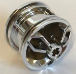   66155 Chrome Silver Wheel 30.4mm D. x 20mm with Center Axle Holes Motorcycle Custom Chromed by Bubul