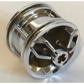   66155 Chrome Silver Wheel 30.4mm D. x 20mm with Center Axle Holes Motorcycle Custom Chromed by Bubul