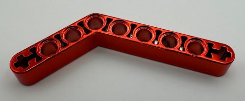 6629 Chrome Red Technic, Liftarm 1 x 9 Bent (6 - 4) Thick  Part: 6629 Custom chromed by Bubul