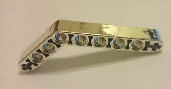 6629 Chrome Silver Technic, Liftarm 1 x 9 Bent (6 - 4) Thick  Part: 6629 Custom chromed by Bubul