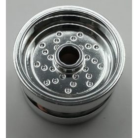   66727 Chrome Silver Wheel 18mm D. x 12mm with Pin Hole and Stud, Dotted Brake Rotor Lines Custom Chromed by BUBUL