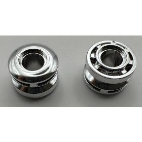   6683 | Chrome Silver Wheel 11mm D. x 8mm with Center Groove, 8 Spokes and Smooth Side | Custom Chromed by Bubul 