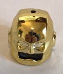   67583 Chrome GOLD  Minifigure, Headgear Helmet Mask with Ear Protectors, Eyes and Mouth Slit and Hole on Top Custom chromed by BUBUL