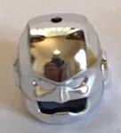   67583 Chrome Silver Minifigure, Headgear Helmet Mask with Ear Protectors, Eyes and Mouth Slit and Hole on Top Custom chromed by BUBUL