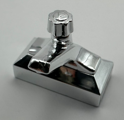 69c01 Chrome Silver Tap 1 x 2 Base with Light Gray Spout  Custom Chromed by BUBUL