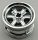 7301 Chrome Silver Wheel Shelby 30.4mm D. x 20mm with Axle Hole, 6 Curved Spokes and Spinner Cap  Custom Chromed by BUBUL