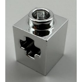   73230 Chrome Silver Technic, Brick 1 x 1 with Hole  Custom Chromed by Bubul