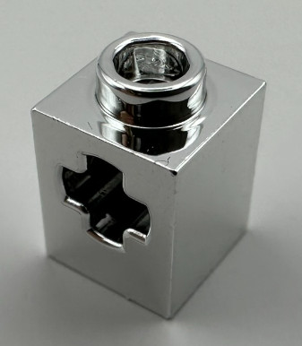 73230 Chrome Silver Technic, Brick 1 x 1 with Hole  Custom Chromed by Bubul