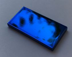 87079 Chrome BLUE Tile 2 x 4  Custom chromed by Bubul