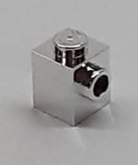 87087 Chrome Silver Brick, Modified 1 x 1 with Stud on 1 Side  Custom Chromed by Bubul