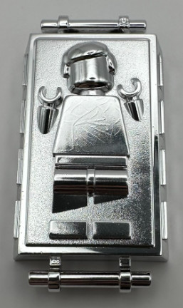 Chrome Silver Block with Handles and Han Solo in Carbonite Pattern   87561 or sw0978    Custom chromed by Bubul