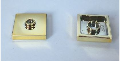 87580 Chrome Gold Plate, Modified 2 x 2 with Groove and 1 Stud in Center (Jumper)  87580 or 23893 Custom Chromed By BUBUL