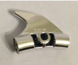 Chrome Silver Technic, Pin Connector Round Curved with Fin and Hole  87745 Custom Chromed by BUBUL