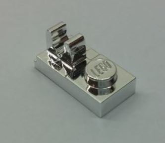 92280 Chrome Silver Plate, Modified 1 x 2 with Clip on Top 44861 Custom Chromed by BUBUL