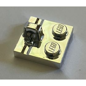   92582 Chrome Silver Hinge Plate 2 x 2 Locking with 1 Finger on Top 53968  Custom Chromed by BUBUL