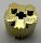92947 | Chrome Gold Brick, Round 2 x 2 with Flutes (Grille) and Axle Hole | Custom Chromed by BUBUL