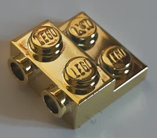 99206 Chrome GOLD Plate, Modified 2 x 2 x 2/3 with 2 Studs on Side Custom Chromed by BUBUL