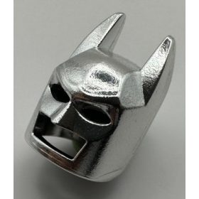   Chrome Silver Minifig, Headgear Mask Batman Type 2 Cowl (Angular Ears, Pronounced Brow)   10113 or 28766  Custom Chromed by BUBUL