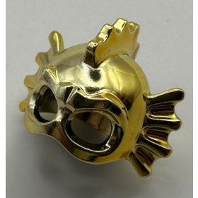   10227 Chrome Gold Minifigure, Headgear Head Cover, Swamp Creature with Eye Holes, Fins and Spikes Custom Chromed by BUBUL