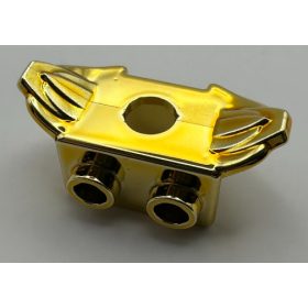   11097 Chrome Gold Minifig, Armor Shoulder Pads with Front Stud and 2 Back Studs Custom Chromed by BUBUL