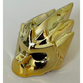   11129 Chrome Gold Minifig, Headgear MaskPattern  Custom Chromed by BUBUL