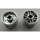 11208 Chrome Silver Wheel 14mm D. x 9.9mm with Center Groove, Fake Bolts and 6 Double Spokes  11208 or 33690 Custom Chromed by BUBUL
