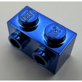   11211 | Chrome Blue Brick, Modified 1 x 2 with Studs on Side | Custom Chromed by Bubul