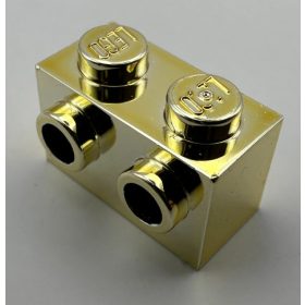   11211 | Chrome Gold Brick, Modified 1 x 2 with Studs on Side | Custom Chromed by Bubul