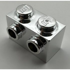   11211 | Chrome Silver Brick, Modified 1 x 2 with Studs on Side | Custom Chromed by Bubul