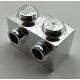 11211 | Chrome Silver Brick, Modified 1 x 2 with Studs on Side | Custom Chromed by Bubul