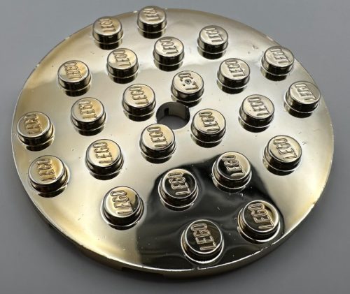 11213 | Chrome Gold Plate, Round 6 x 6 with Hole | Custom Chromed by BUBUL