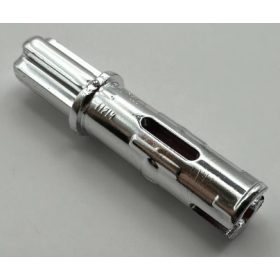   11214 Chrome Silver Technic, Axle 1 with Pin 3L with Friction Ridges Lengthwise Custom Chromed by BUBUL