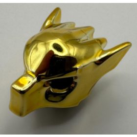   11233 Chrome Gold Minifig, Headgear Mask Wolf, Plain  Custom Chromed by BUBUL