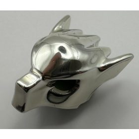   Chrome Silver Minifig, Headgear Mask Wolf, Plain  11233 Custom Chromed by BUBUL