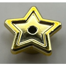   11609 Chrome Gold Plate, Round 1 x 1 with Star and Small Pin Hole or 3498  28619  Custom Chromed by Bubul